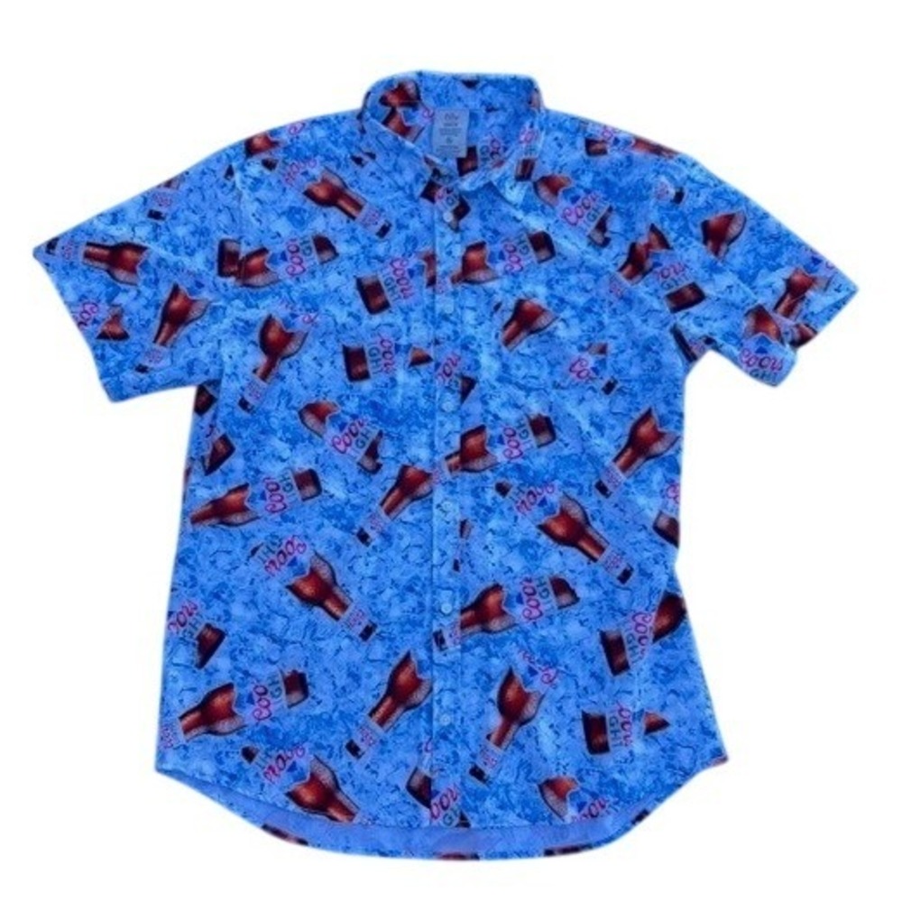 Coors Light Valor Collective Mens XL Blue Ice Bottle Print Button Down Shirt